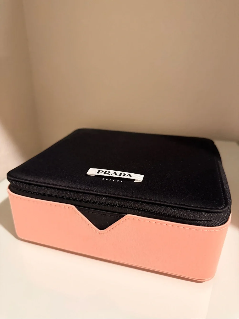Prada Beauty Pink and Black Travel Storage Case